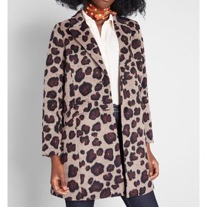 NWT Modcloth City Savvy Leopard Coat